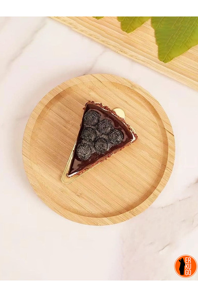 ERKUGO 4 Pieces Bamboo Round Plates - Presentation Set (20x20 Cm)