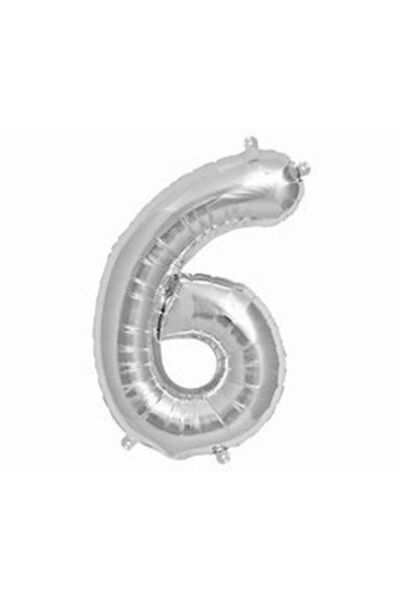 eymen süs 16 Inc 36 Cm Foil Balloon 6 Numbers Silver