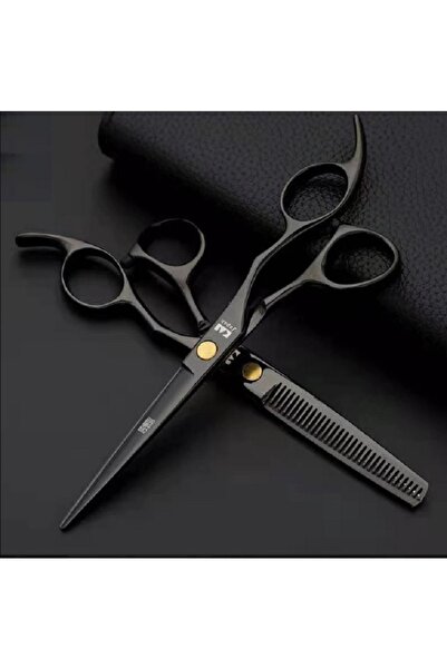 kivi ticaret Kasho Marka 4 Parça 6 Inç 17 Cm Deri Çantalı Kuaför Berber Siyah Saç Makas Seti Düz Ve Ara Makas