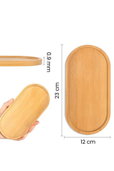incili home Bamboo Wooden Oil Pot Mat, Snack Bowl - Coffee Pot - Soap Dish Presentation Stand