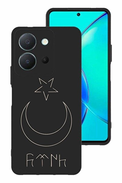 vivo Y36 Kamera Korumalı ve Tasarımlı Siyah Renk Silikon Kılıf