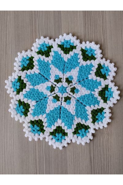 WIB TASARIM Hand Knitted Snowflake 3-Piece Dowry Bath Loofah Set
