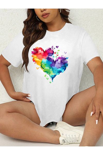 Pink Sky Καλοκαιρινό μπλουζάκι Heart Heart printed
