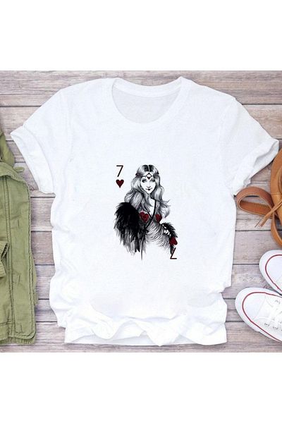 Pink Sky Unisex τραπουλόχαρτα ως μπλουζάκι
