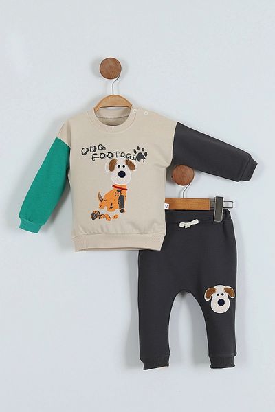VEGAMOD Baby Boy Dog Printed Double String 6-12-18-24 Months Bottom-Top Set