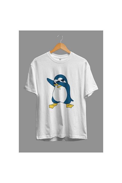 Pink Sky Tricou de dans oversize cu tematică pinguin