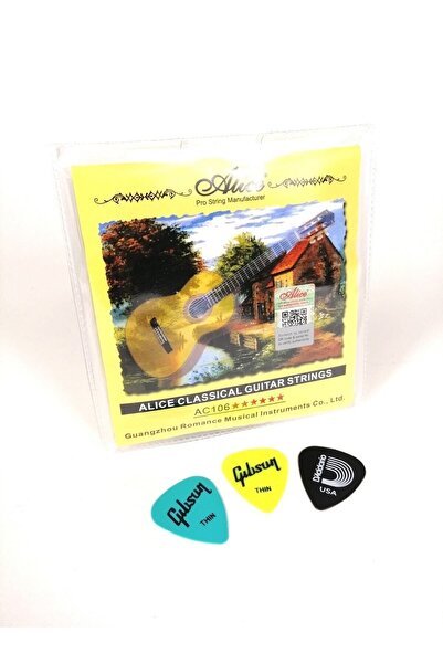 Alice Classic Guitar String 100% Original, Quality (3 PIECES OF PENA TO GIFT.)