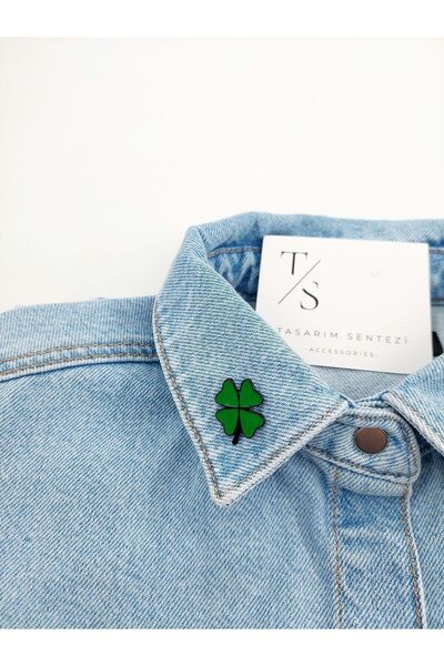 Tasarım Sentezi Rozet Metal Broş Yonca 4 Yapraklı Çicek Dal Yaka Okul Çantası Kıyafet Şapka Takı Aksesuar Rosette