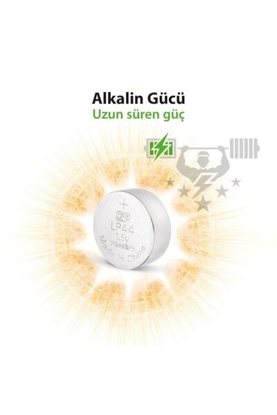 GP ALKALİN DÜĞME PİL 10'lu KART AG13 A76 - LR44 1.5V