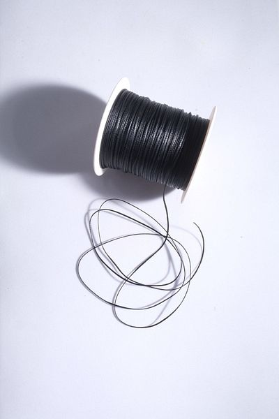 Eskişehir hobi sanat Κερωμένο μαύρο δερμάτινο κολιέ 100 μέτρων - Σχέδιο σέλας και βραχιόλι με κορδόνι 1 mm
