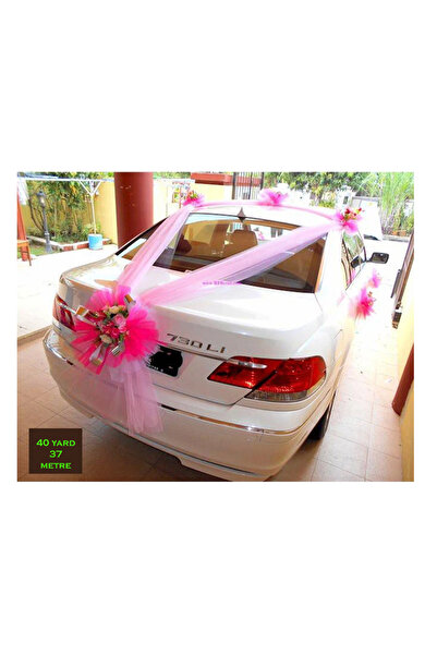Royal Art 37 METRE 40 YARD CANDY PİNK AÇIK PEMBE SÜSLEME TÜLÜ GELİN ARABASI S...
