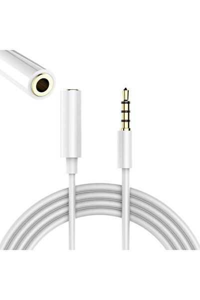 harry 1 Metre 3.5mm Uyumlu Stereo 4 Boğum Kulaklık Aux Ses Uzatma Kablosu 1 M...