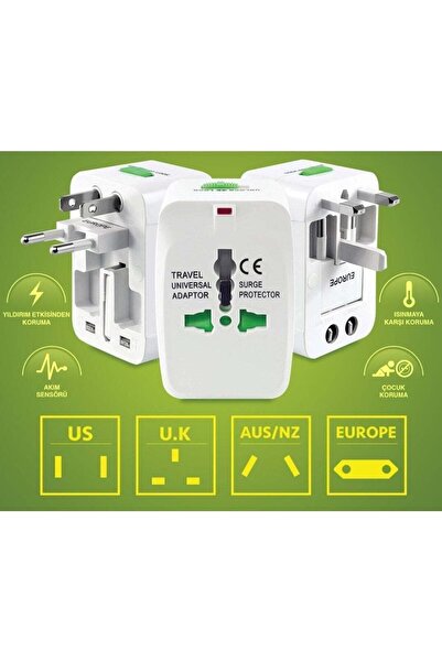 Genel Markalar Derwell Dünya Priz Çevirici Dönüştürücü Ülkeler Arası Fiş Amerikan Ingiliz Priz Çevirici