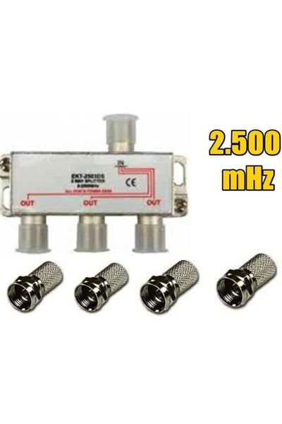 Biotech 1 Uydu Anteni Ile 3 Tv Bağlayan 3 Girişli Uydu Dağıtıcı Splitter 2500 Mhz