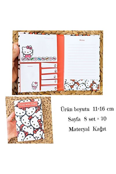 Pembe Çarşı Hello Kitty Yapışkanlı Planlayıcı ,  Not Kağıtları, Post-it