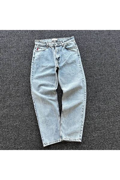 tetramoda Blugi largi Blue Snow Wash