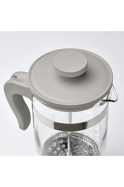 IKEA UPPHETTA french press, stainless steel-light gray/beige, 1 l