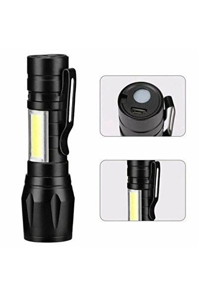 Ardinyo Ultra Güçlü 2500 Lumen 5w Cob Led Usb Şarjlı El Feneri Avcılık,kamp Feneri Deprem Çantalık Fener