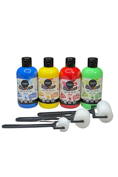 MammacomicaDough 4'lü Mammacomica Yıkanabilir Parmak Boyası-4* 250ml- 3'lü Sü...