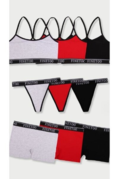 blackstrip Kadın Seamless Büstiyer Sütyen Külot Kutulu Avantaj Paket 9 Prç