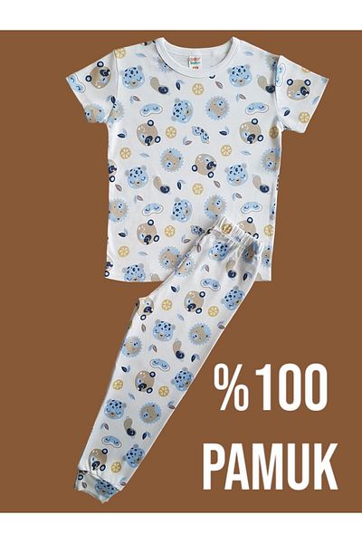 Çamaşır Bahçesi Set de pijamale pentru copii cu maneci scurte cu model