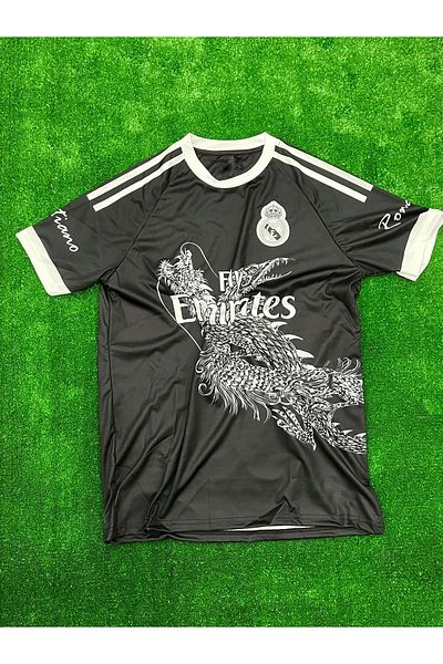 Lion Spor Σεζόν 2014 Ronaldo Μαύρο κοντομάνικο Realmadrid Nostalgia Jersey