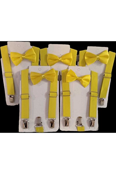 Monkabox 23 квітня - Жовтий комплект штанів з підтяжками та бантиком