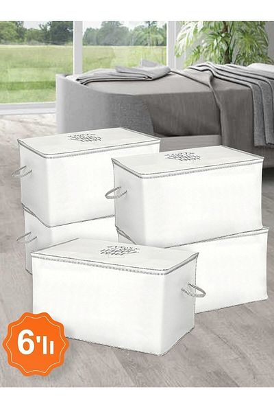 ALAS Set of 6 Chest Type Pillow Quilt Storage Bags 75 X 45 X 45 Cm