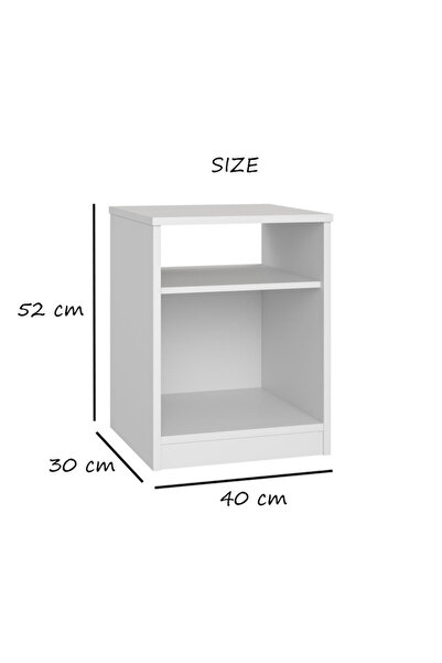 Modern home Modern White Side & Night Table with Shelves - Sleek and Functional Storage Solution