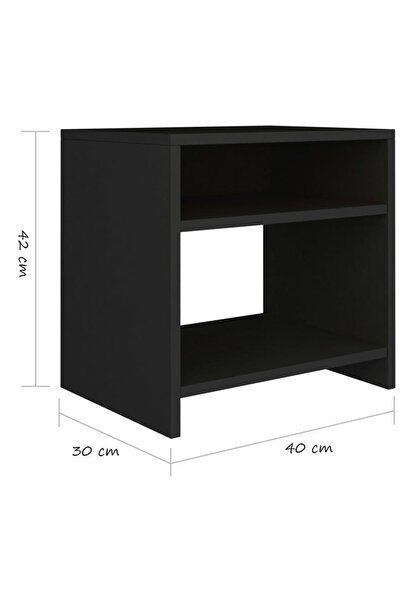 Modern home Modern Black Side & Night Table with Shelves – Storage for Bedroom, Living Room & Office
