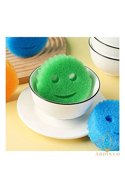 Ardinyo 2 Pieces Magic Smiling Face Shaped - Non-Scratch Kitchen Cleaning Sponge