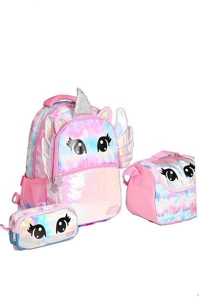 MUGGLE 9088 Wings Unicorn School Backpack Set of 3