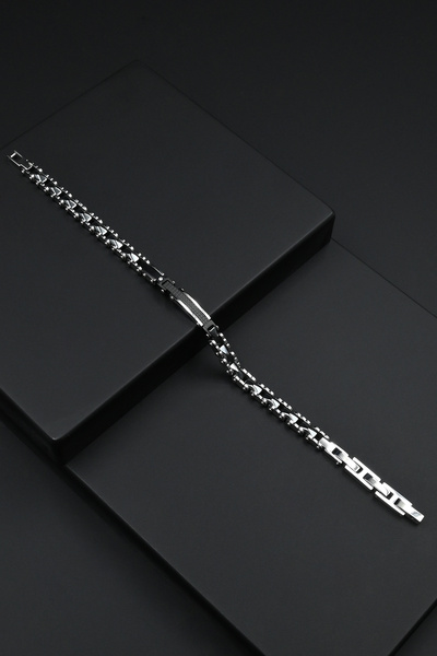 FERRO Frj10067-j Silver and Black Steel Jewelry