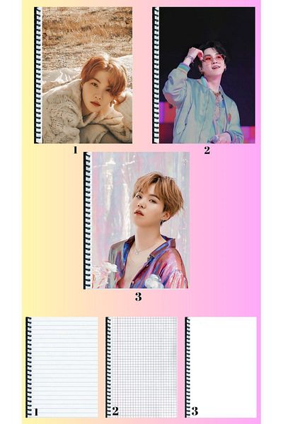 animeandyourworld Suga BTS 3 notebooks A4 large size lined_checked_unlined