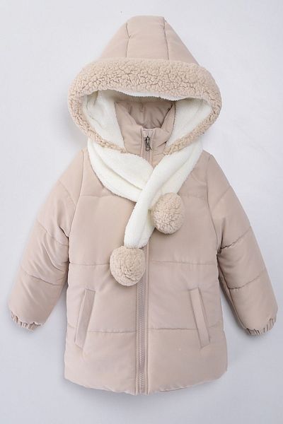 PODİUM GİYİM Soft Fabric New Series - Trendy Pocketed and Gilded Hooded Winter Coat