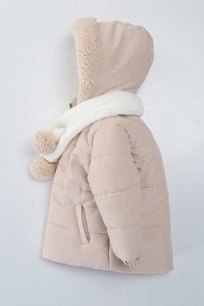 PODİUM GİYİM Soft Fabric New Series - Trendy Pocketed and Gilded Hooded Winter Coat