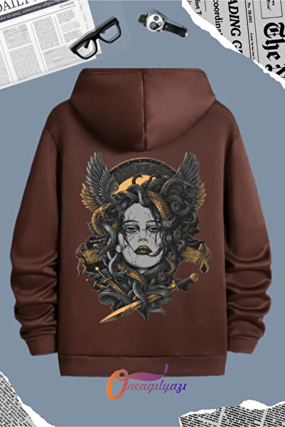 oneagılyazı سويت شيرت منقوش من ميدوسا - هوديي