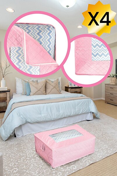 LOVENPO 4 Adet Baza Ve Çekyat Tipi Hurç 64 X 45 X 22 Cm Düzenleyici Organizer Saklama Çamaşır Oyuncak Çeyiz
