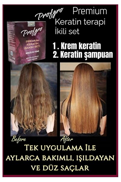 PROFGRO Mucizevi Premium Keratin Terapi Seti Aylarca Kalıcı Bakım Ve Düz Saçl...