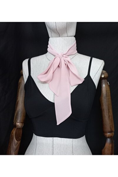 es moda shop Luda Powder Pink Chiffon Scarf - Neck Tie 150*3, Multifunctional