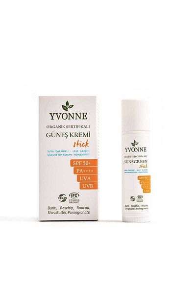 YVONNE Vegan Sunscreen Stcik 15 ml 50 Spf Pa Uva / Uvb