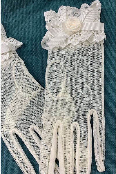 Turkuaz White Bridal Gloves
