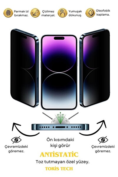 TORIS واقي شاشة زجاجي لهاتف آيفون 15 ثلاثي الأبعاد