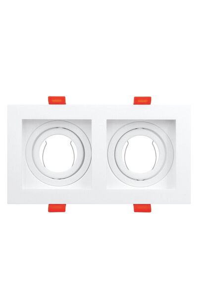 Hero Led Hl-5921 Ikili Kare Beyaz Dekoratif Spot Kasası