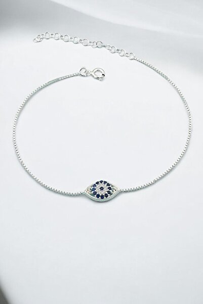 jelux silver Gümüş 925 Ayar Zirkon Taşlı Göz Nazar Şans Bilekliği