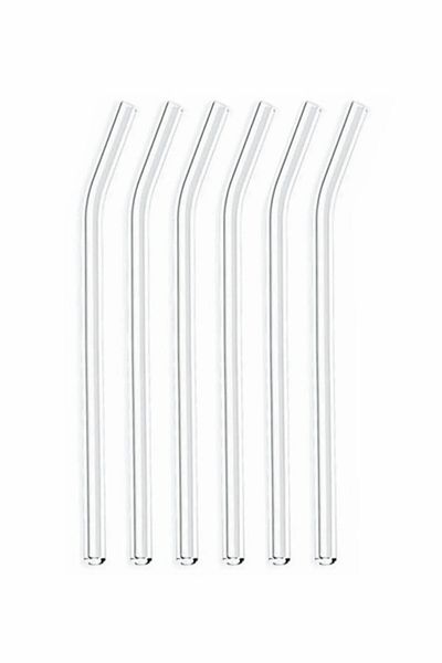 SNA 6-piece Transparent Glass Straw - Heat Resistant Coffee Soft Drink Cup