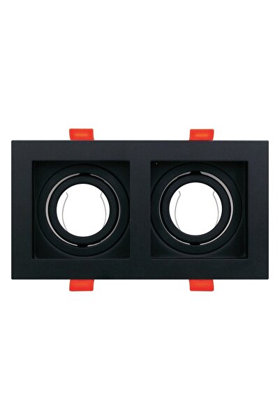 Hero Led Hl-5920 Ikili Kare Siyah Dekoratif Spot Kasası
