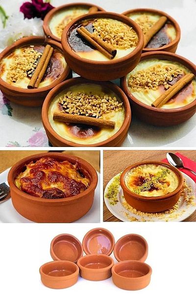 HOMENESS 6-Piece Pudding Pot Set - Casserole and Souffle Container