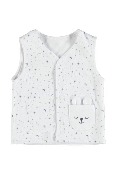 Bibaby Baby Stars Combed Cotton Vest with Single Pocket