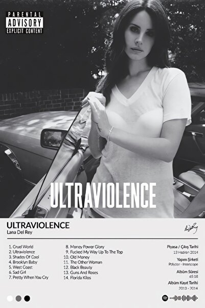 Teona Ahşap Ahşap Lana Del Rey Ultraviolence Albüm Duvar Poster
